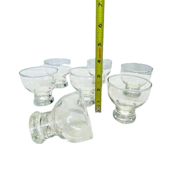 Clear Glass Dessert Cups 7PC Footed Sherbet Ice Cream Appetizer Serving Bowls - Picture 8 of 8